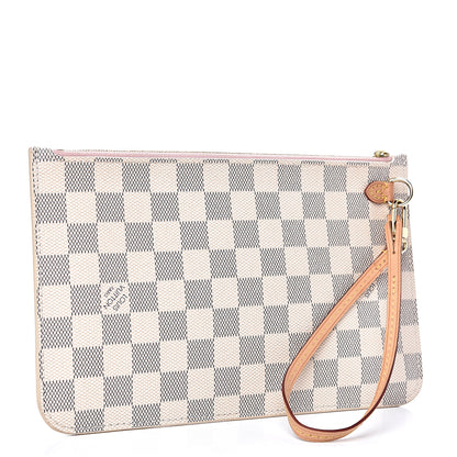 Louis Vuitton Damier Azur Neverfull MM GM Pochette Rose Ballerine 2 of 8
