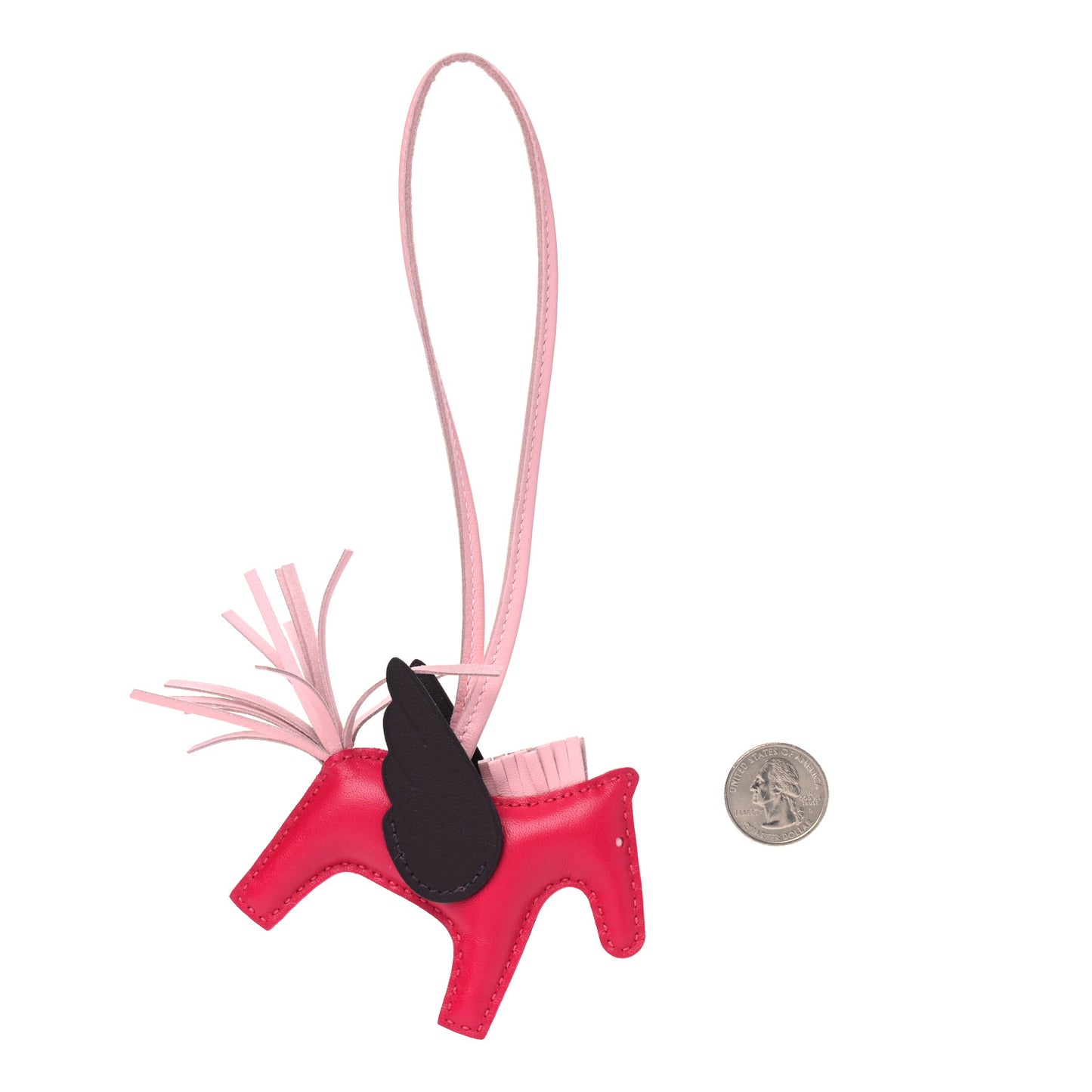 Milo Lambskin Grigri Rodeo Pegase Horse Bag Charm PM Framboise Rose Sakura Rouge Sellier