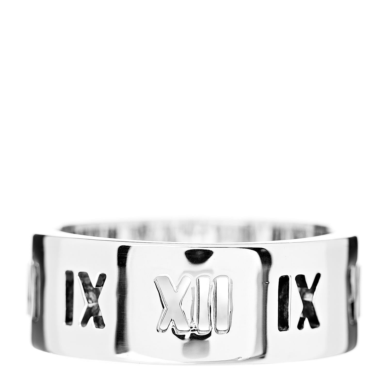 Tiffany Sterling Silver Wide Atlas Pierced Ring 58 8.25 1 of 5