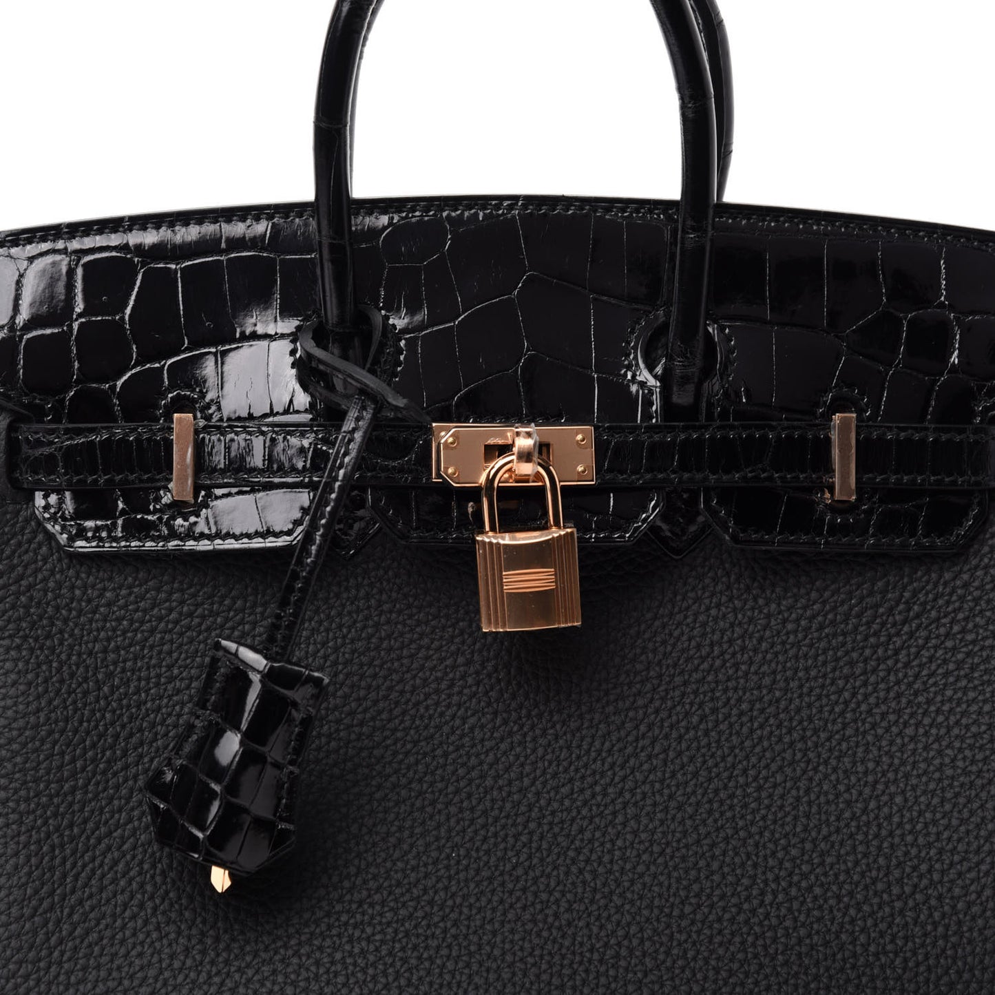Togo Shiny Niloticus Crocodile Birkin Touch 25 Black