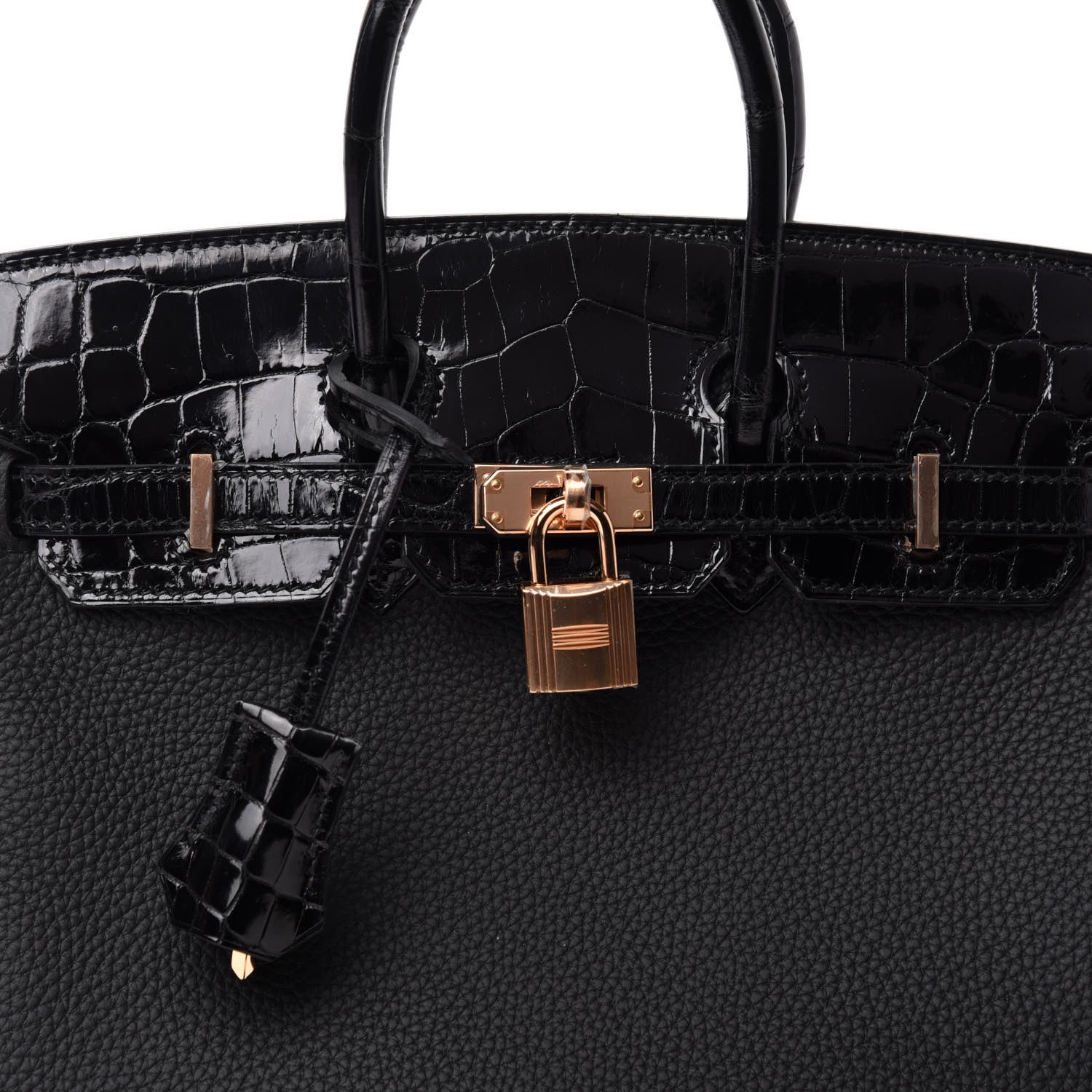Hermes Togo Shiny Niloticus Crocodile Birkin Touch 25 Black 35 of 36