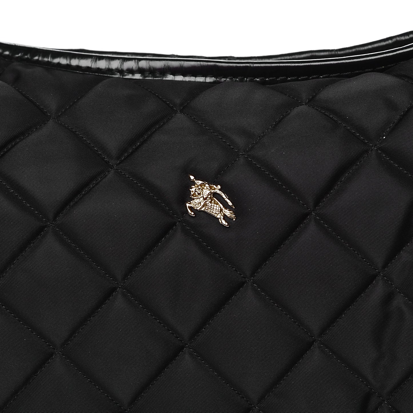 Nylon Calfskin Quilted Hoxton Hobo Black