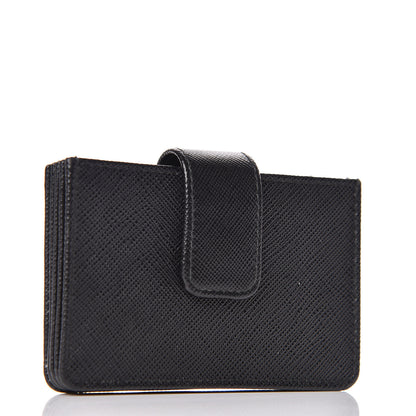 Prada Saffiano Metal Gusseted Card Holder Black 3 of 7