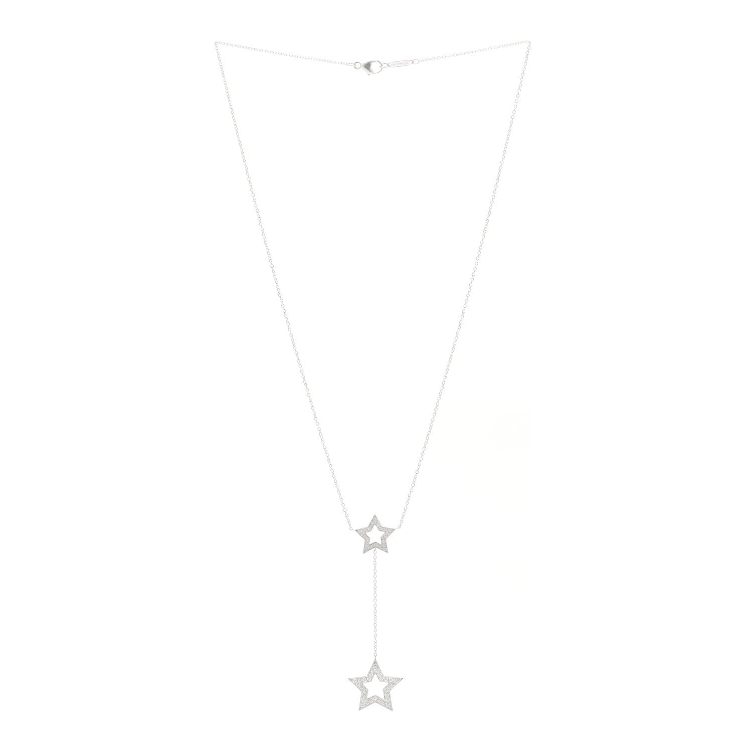 Tiffany Platinum Diamond Star Lariat Necklace 3 of 4
