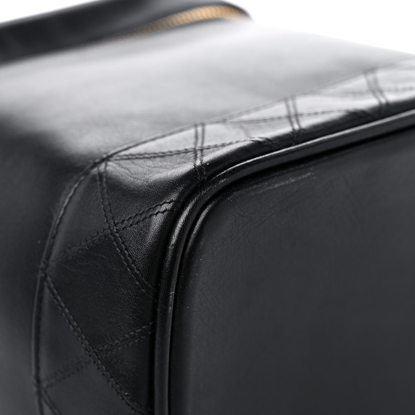 Lambskin Vanity Cosmetic Case Black