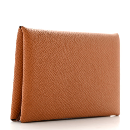 Hermes Epsom Calvi Card Case Gold 3 of 8