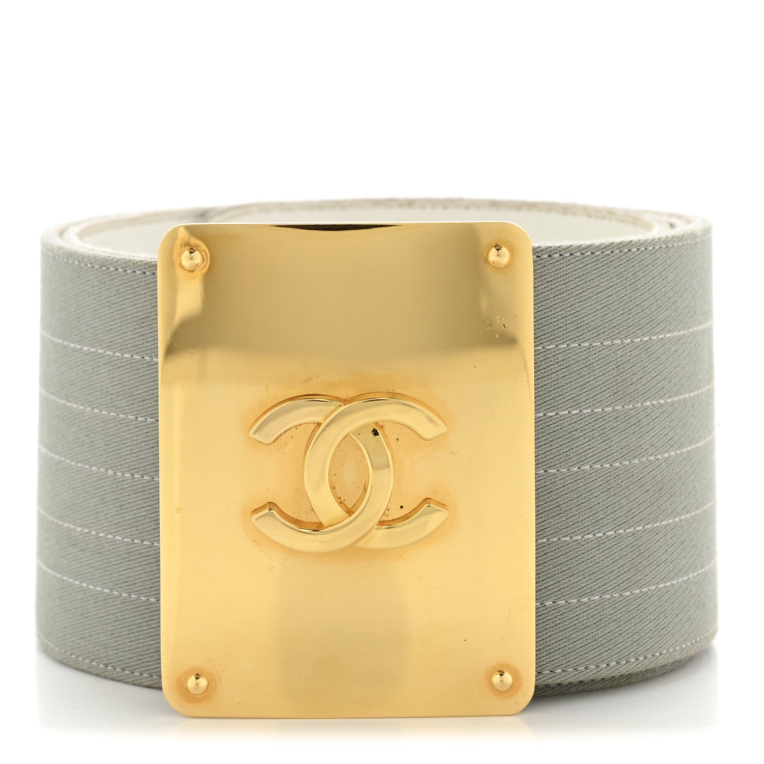 Chanel Jersey CC Wide Belt 80 32 Grey 1 of 8