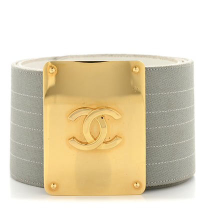 Chanel Jersey CC Wide Belt 80 32 Grey 1 of 8