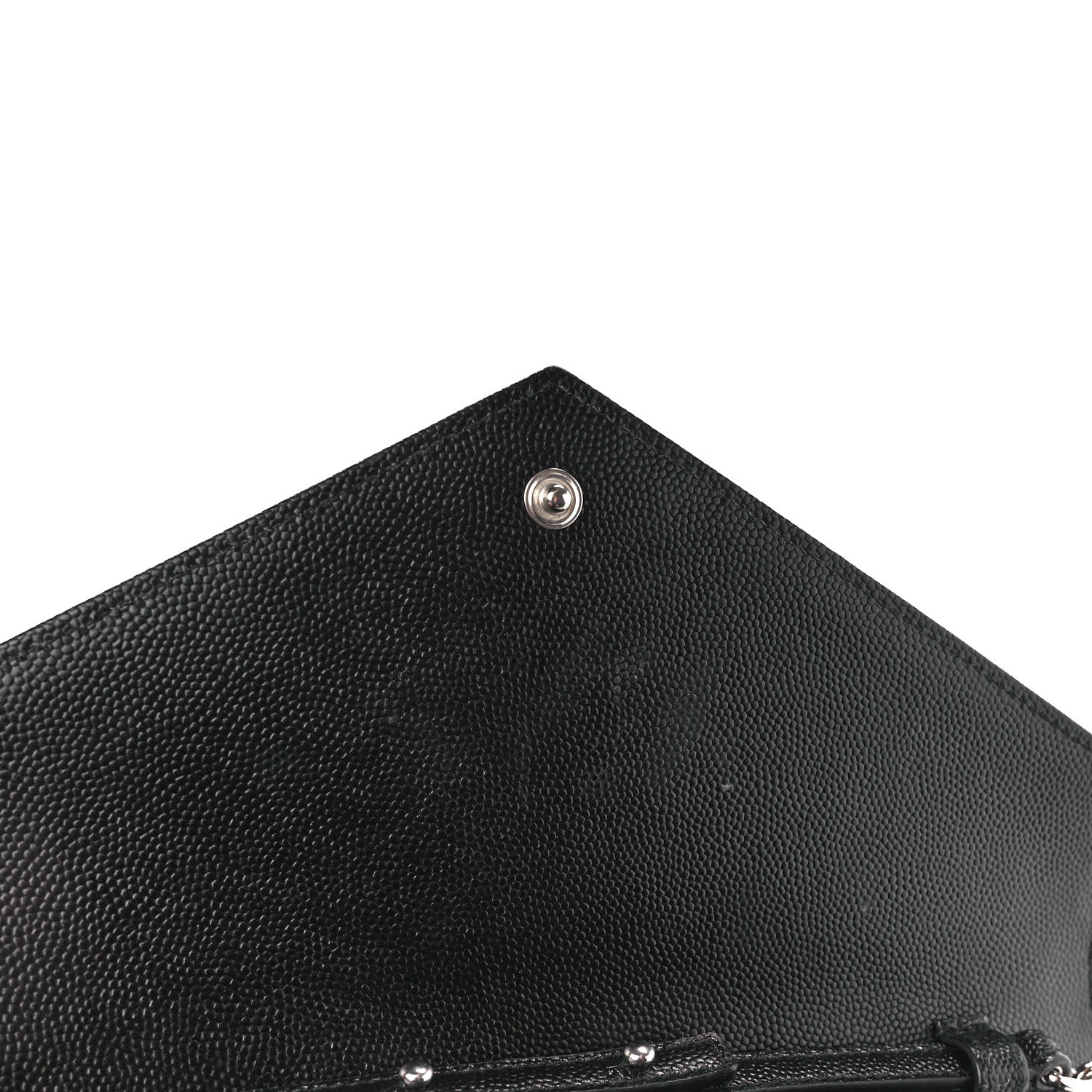 Saint Laurent Grain De Poudre Matelasse Chevron Monogram Chain Wallet Black 11 of 11