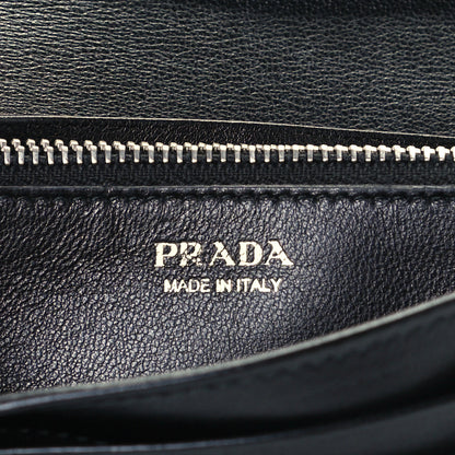 Prada Soft Calfskin Diagramme Continental Wallet Black 7 of 10