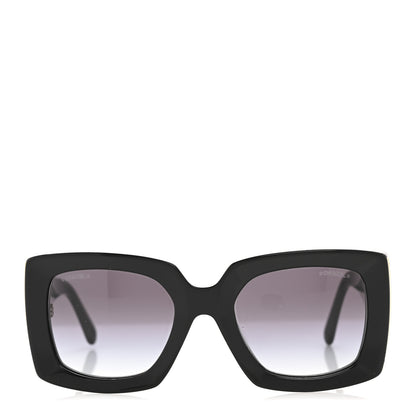 Chanel Acetate Rectangle Sunglasses 5435-A Black 2 of 7