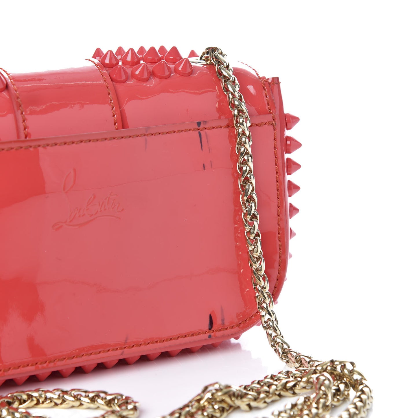 Patent Spiked Sweety Charity Crossbody Bag Framboise