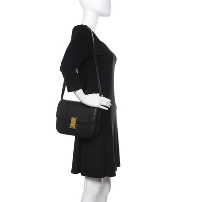 Celine Goatskin Medium Classic Box Flap Bag Black 2 of 9