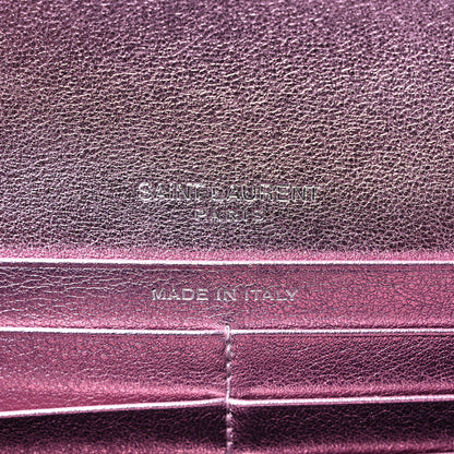 Saint Laurent Metallic Calfskin Classic Monogram Cassandre Wallet New Azalea 6 of 12
