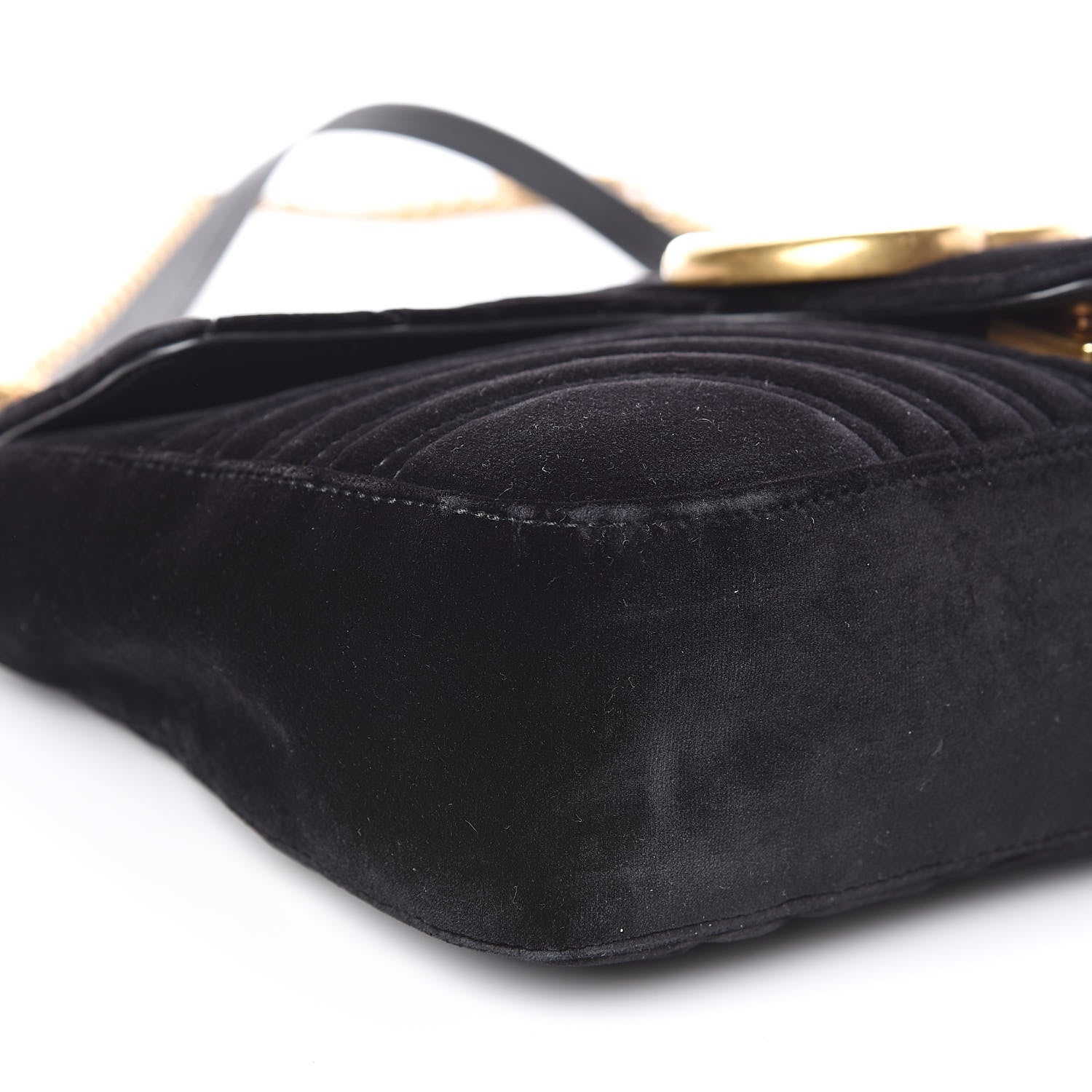 Gucci Velvet Matelasse Medium GG Marmont Shoulder Bag Black 8 of 14