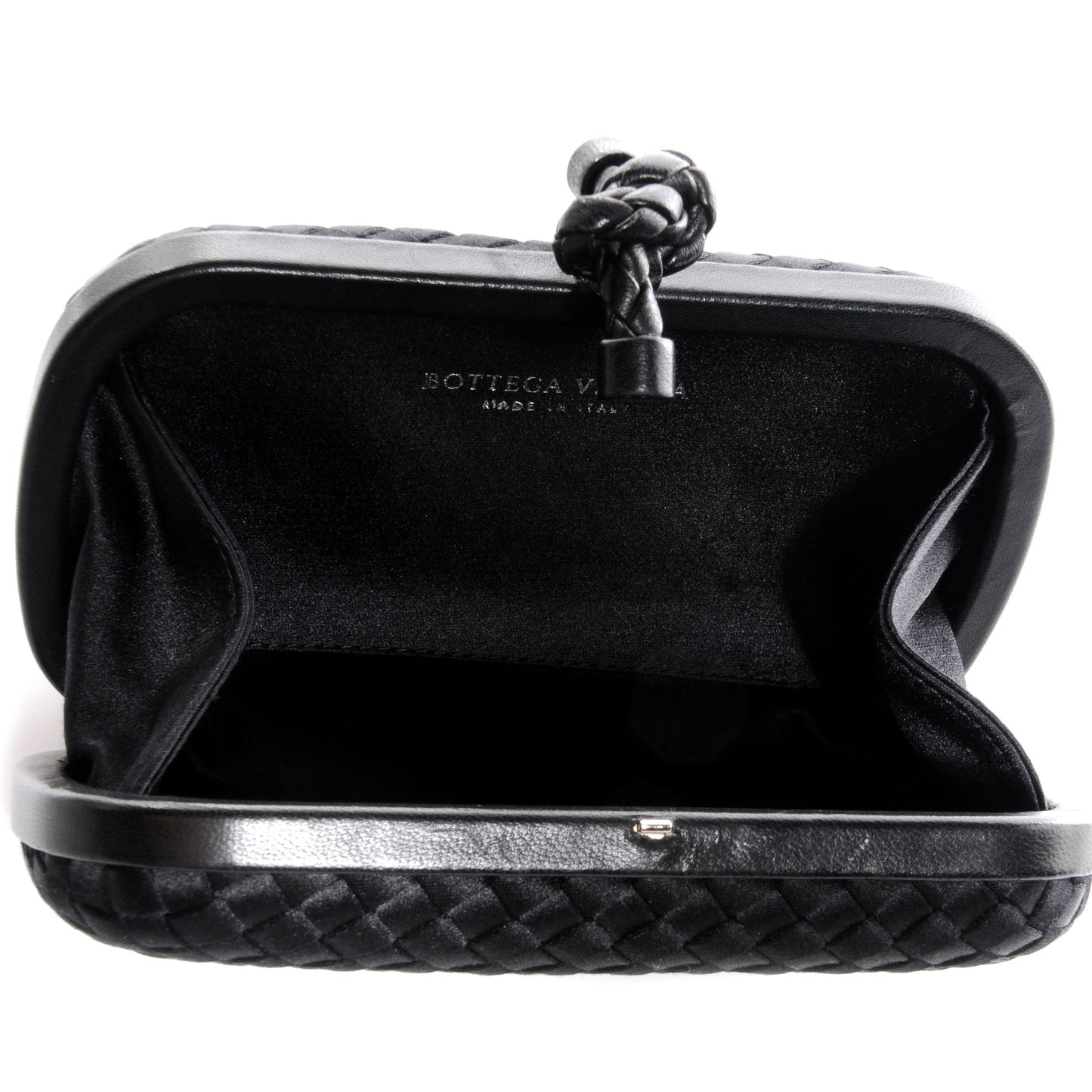 Satin Knot Clutch Nero Black