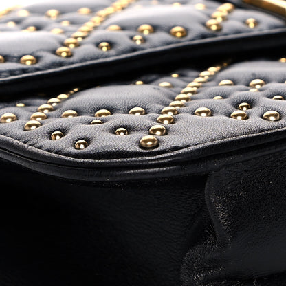 Christian Dior Lambskin Cannage Studded Large Dioraddict Flap Bag Black 10 of 14