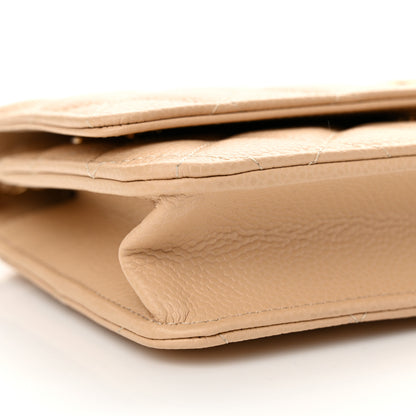 Chanel Caviar Quilted Wallet on Chain WOC Beige 10 of 12