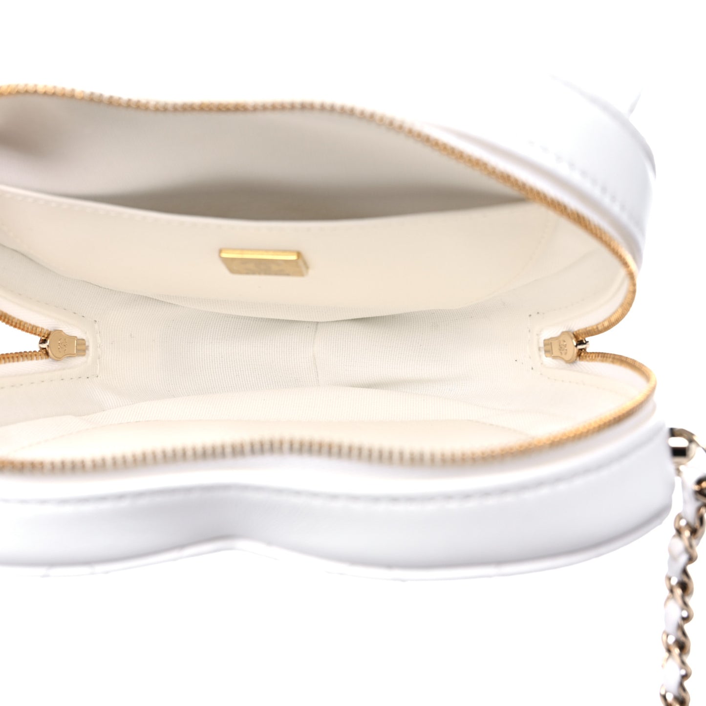 Lambskin Quilted CC In Love Heart Bag White