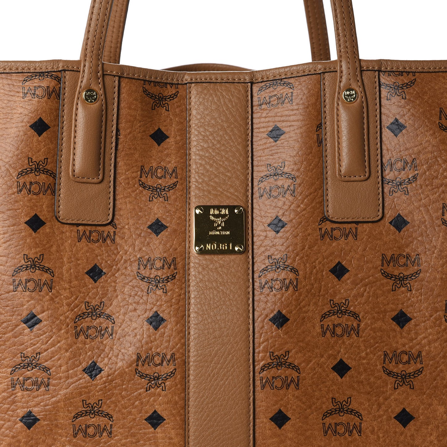Visetos Large Liz Reversible Shopper Tote Cognac
