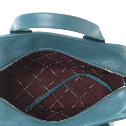 Chanel Caviar Quilted Small Deauville Bowling Bag Blue 5 of 12
