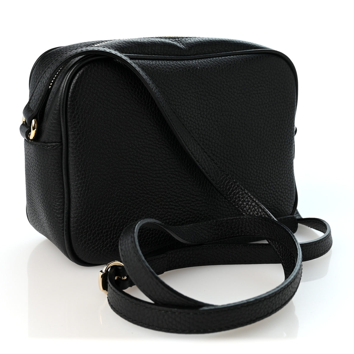 Pebbled Calfskin Small Soho Disco Bag Black