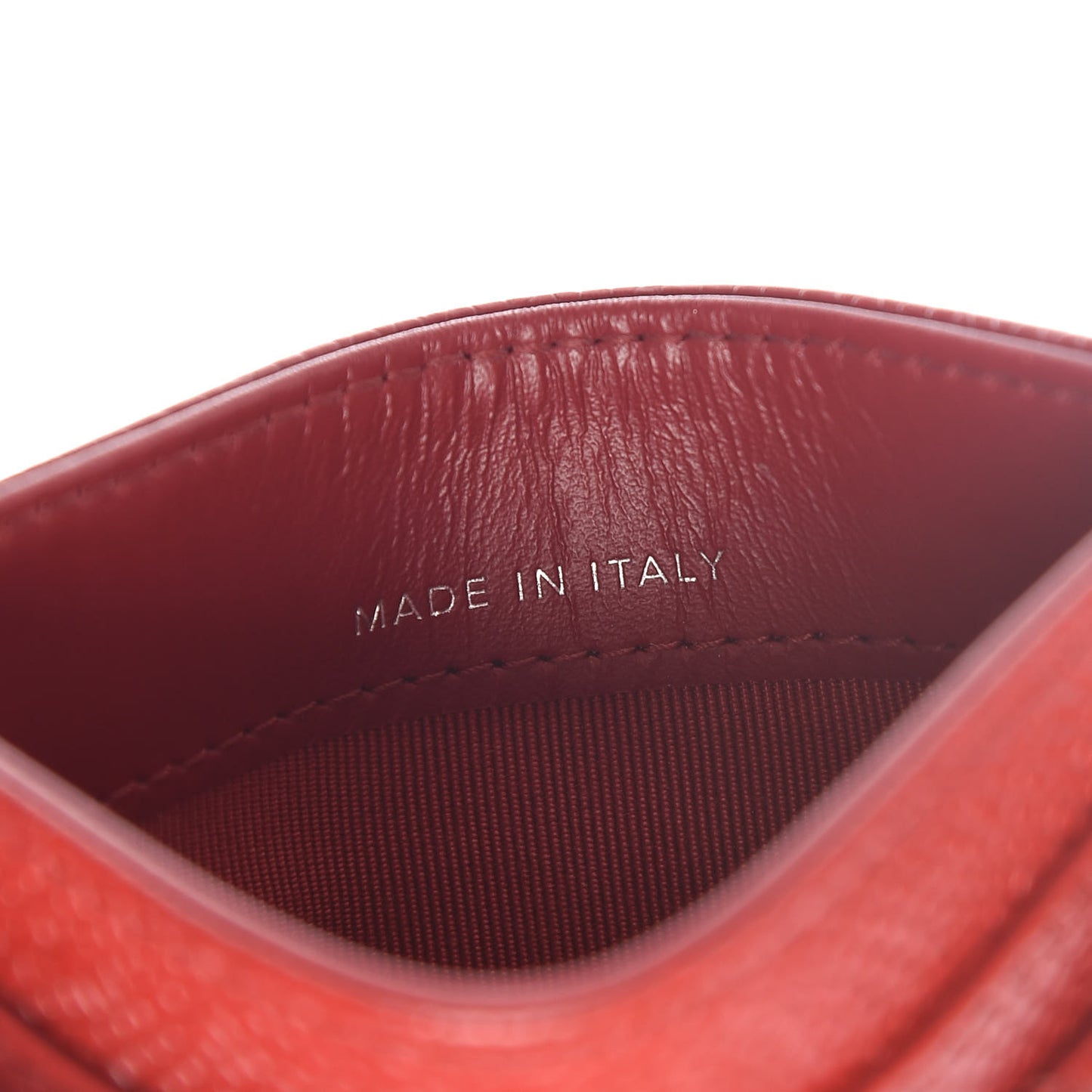 Caviar Quilted Card Holder Red