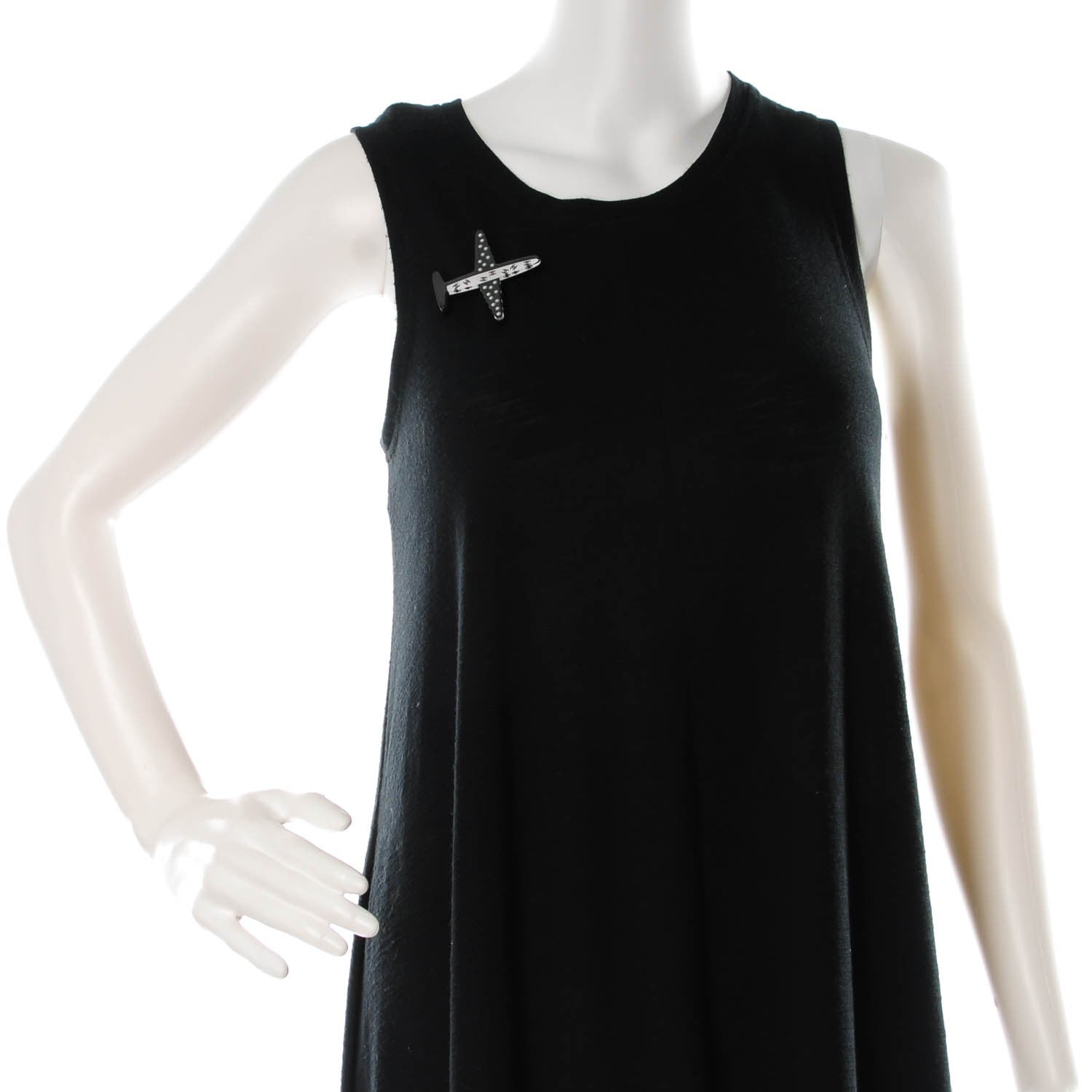 Chanel Resin Pearl CC Airplane Brooch Black 2 of 5