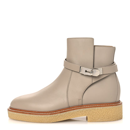 Hermes Calfskin History Ankle Boots 39 Beige Mastic 1 of 12