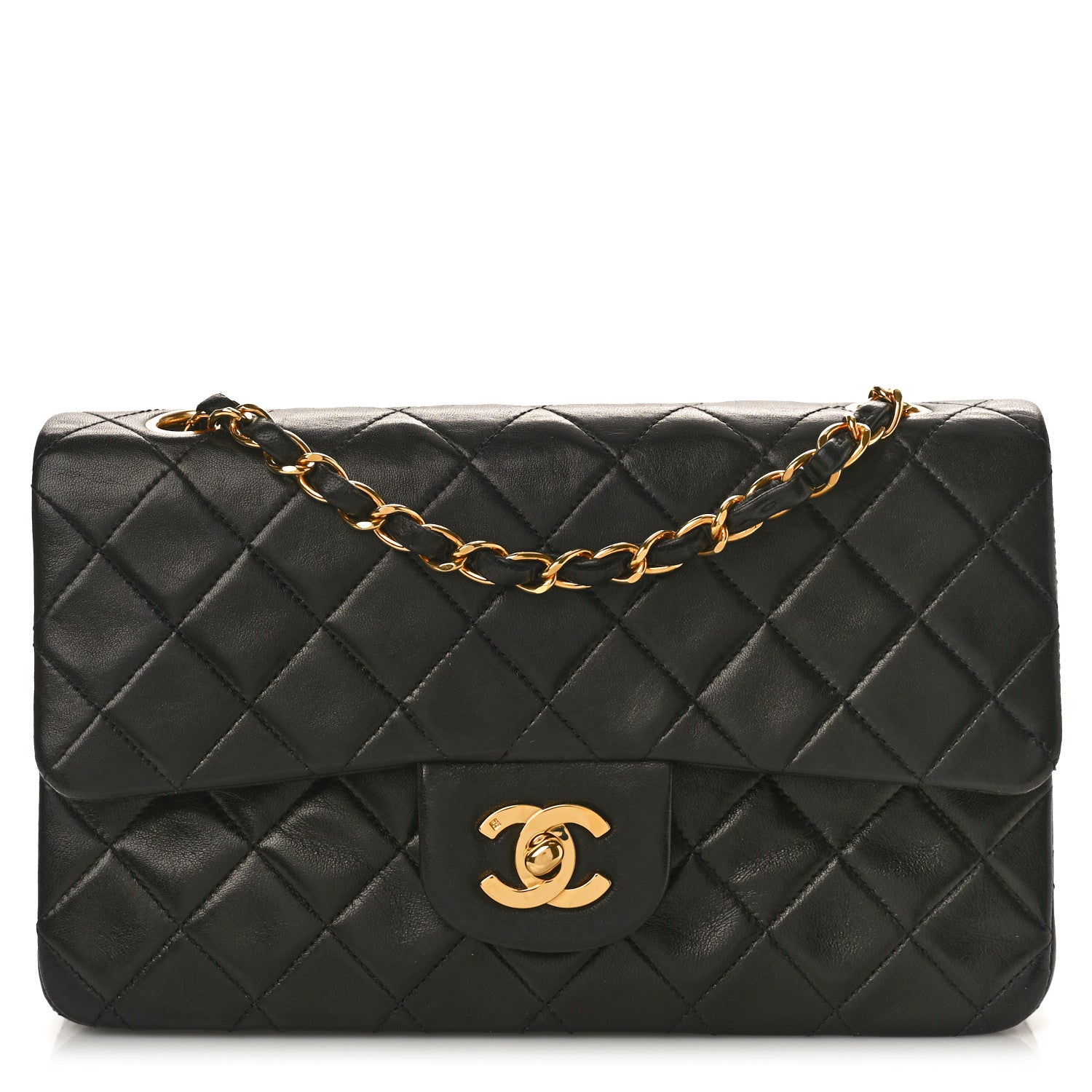 Chanel Lambskin Quilted Small Double Flap Black 1 of 9