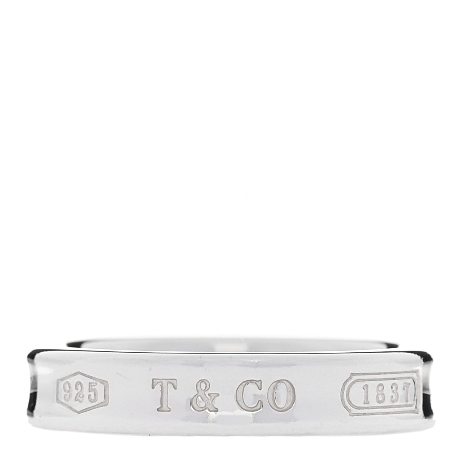 Tiffany Sterling Silver Narrow 1837 Band Ring 52 6 1 of 4