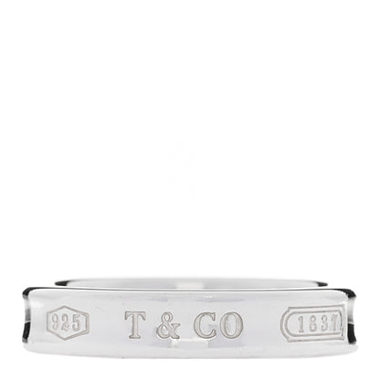 Tiffany Sterling Silver Narrow 1837 Band Ring 52 6 1 of 4