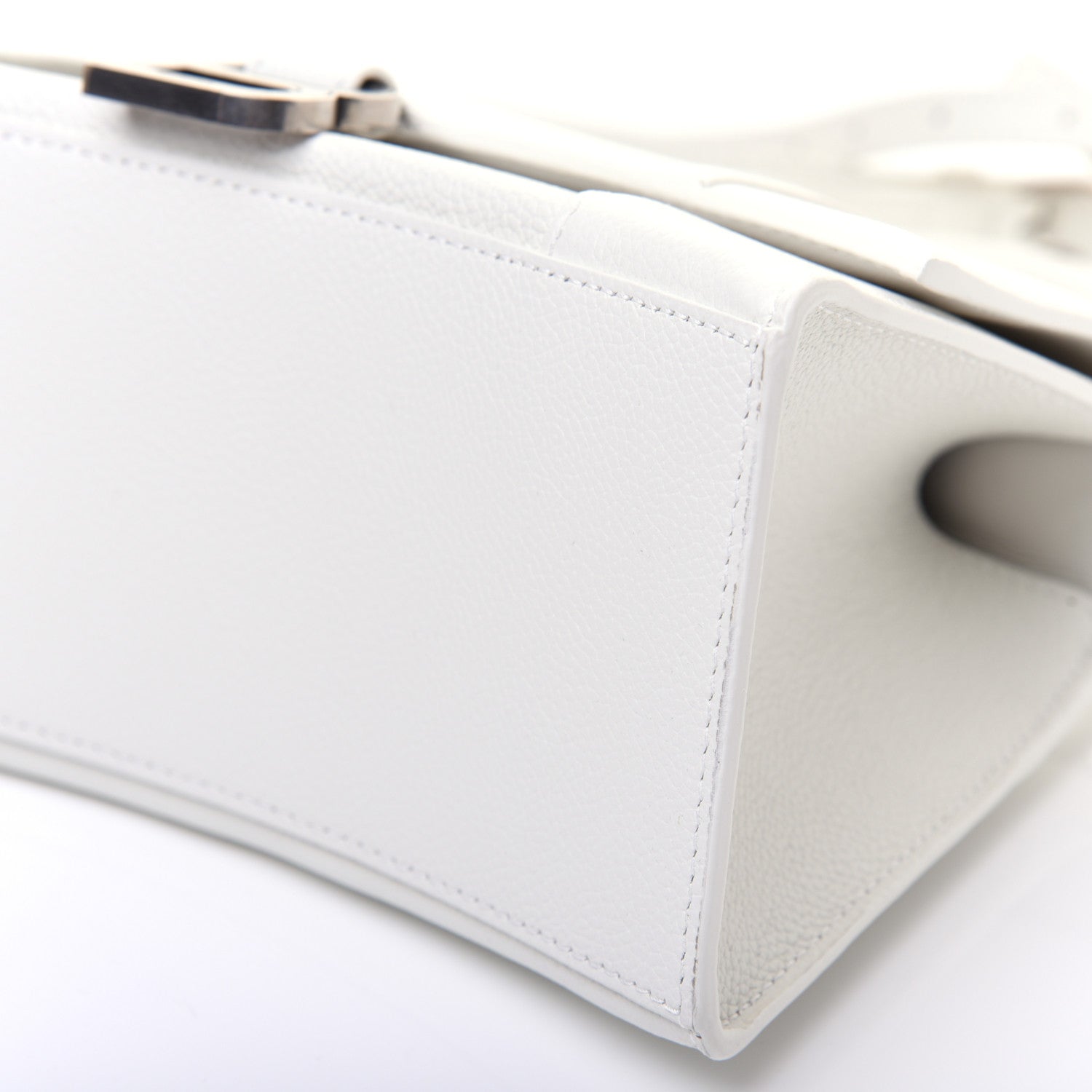 Balenciaga Grained Calfskin Small Hourglass Top Handle Bag White 7 of 13