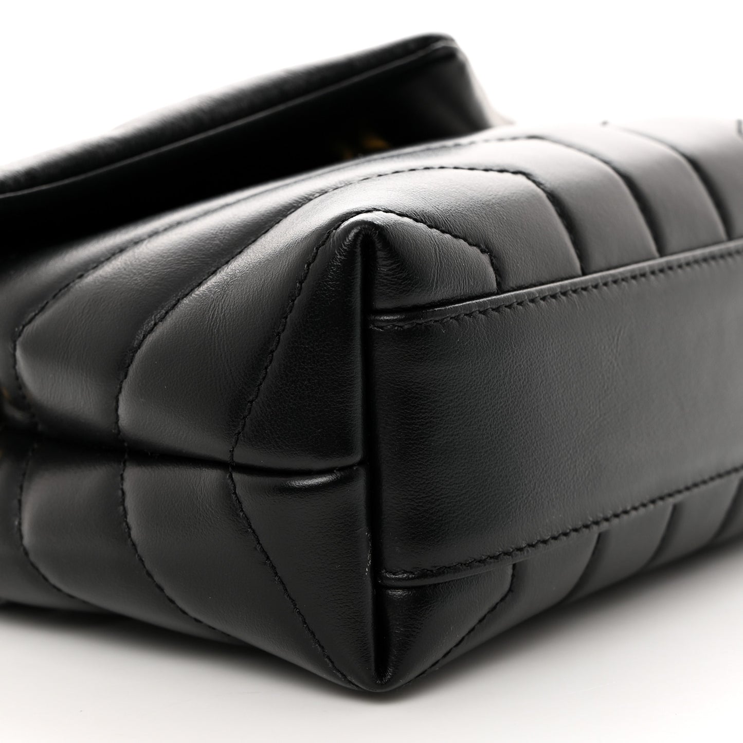 Calfskin Y Quilted Monogram Toy Loulou Crossbody Bag Black