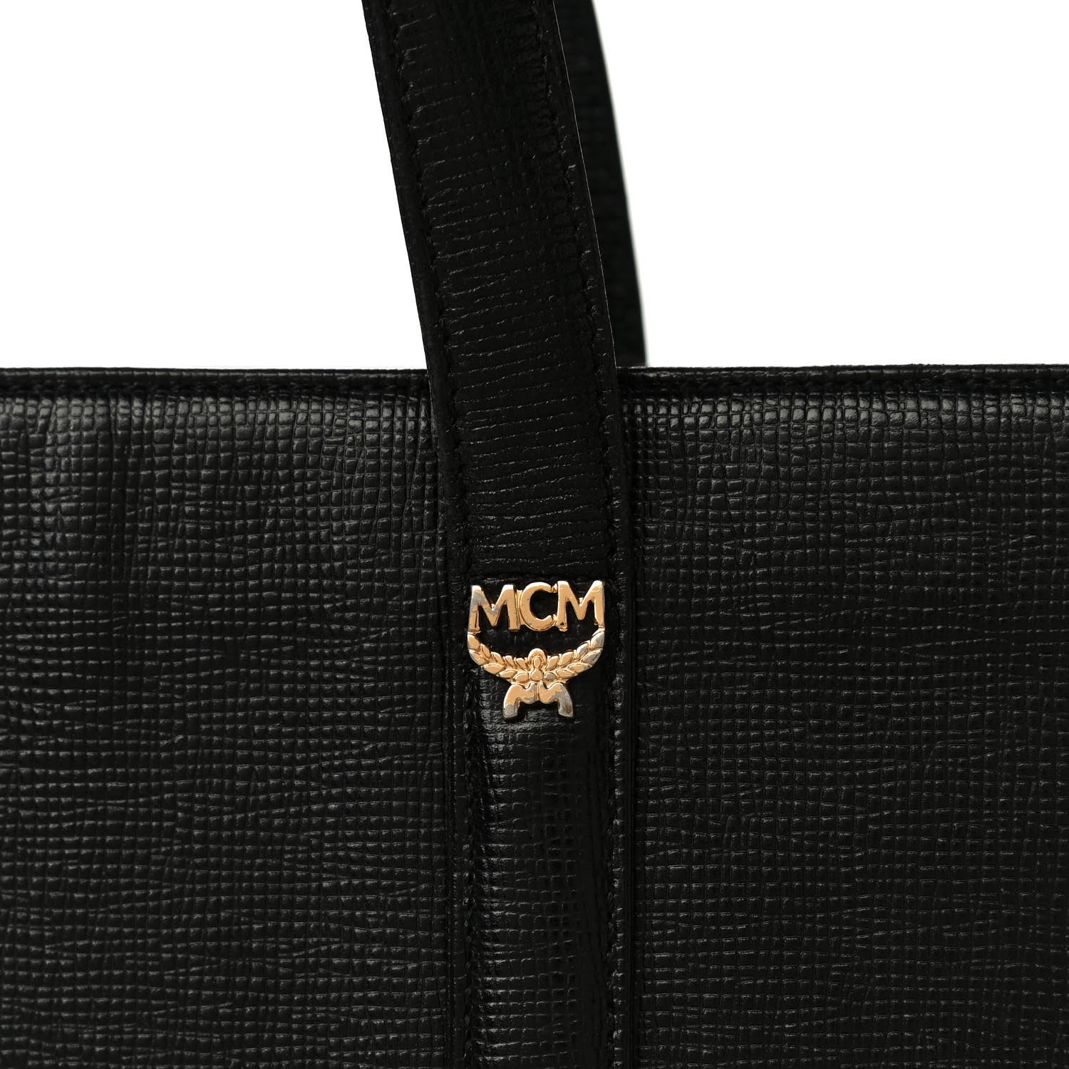 MCM Calfskin Studded Tote Black 7 of 14
