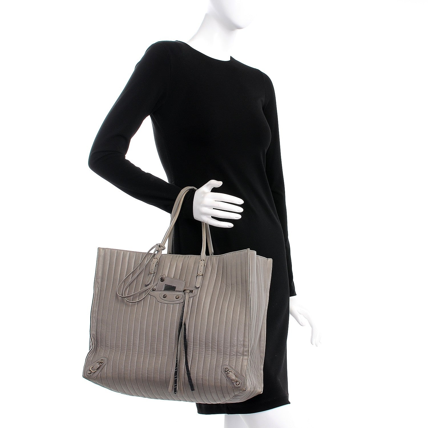 Balenciaga Veau Papier A4 Stitched Tote Grey 2 of 16