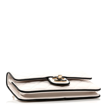 Chanel Lambskin Quilted Resin CC Mini Flap Bag White Black 4 of 11