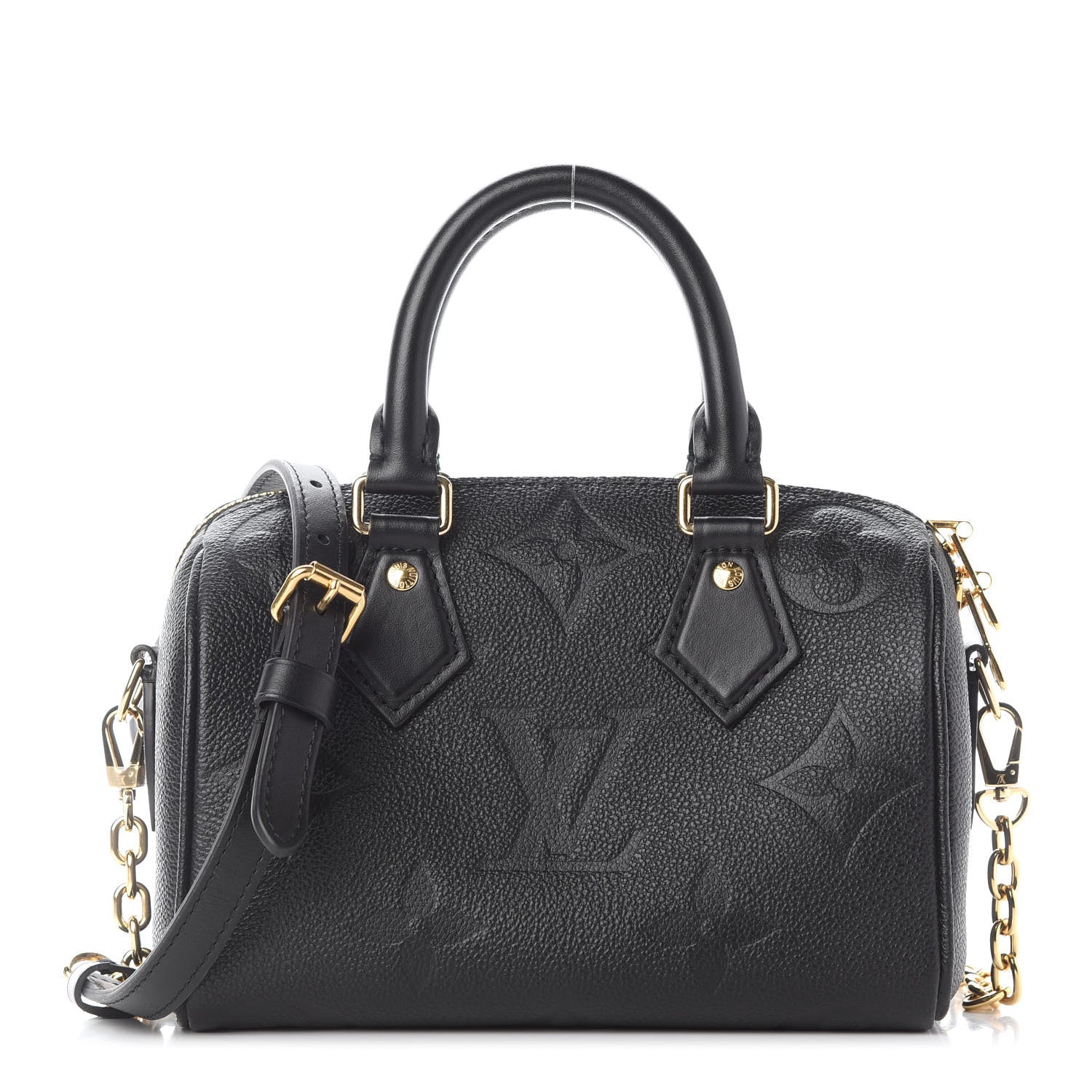Louis Vuitton Empreinte Monogram Giant Speedy Bandouliere 20 Black 1 of 8