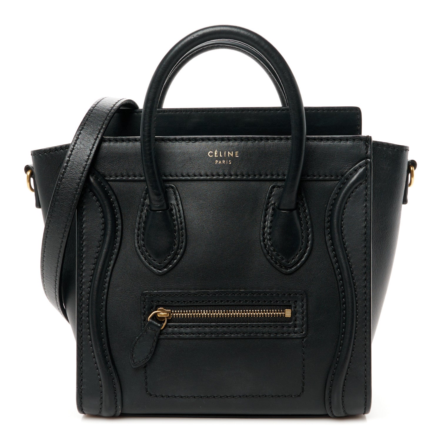 Celine Smooth Calfskin Nano Luggage Black 1 of 11