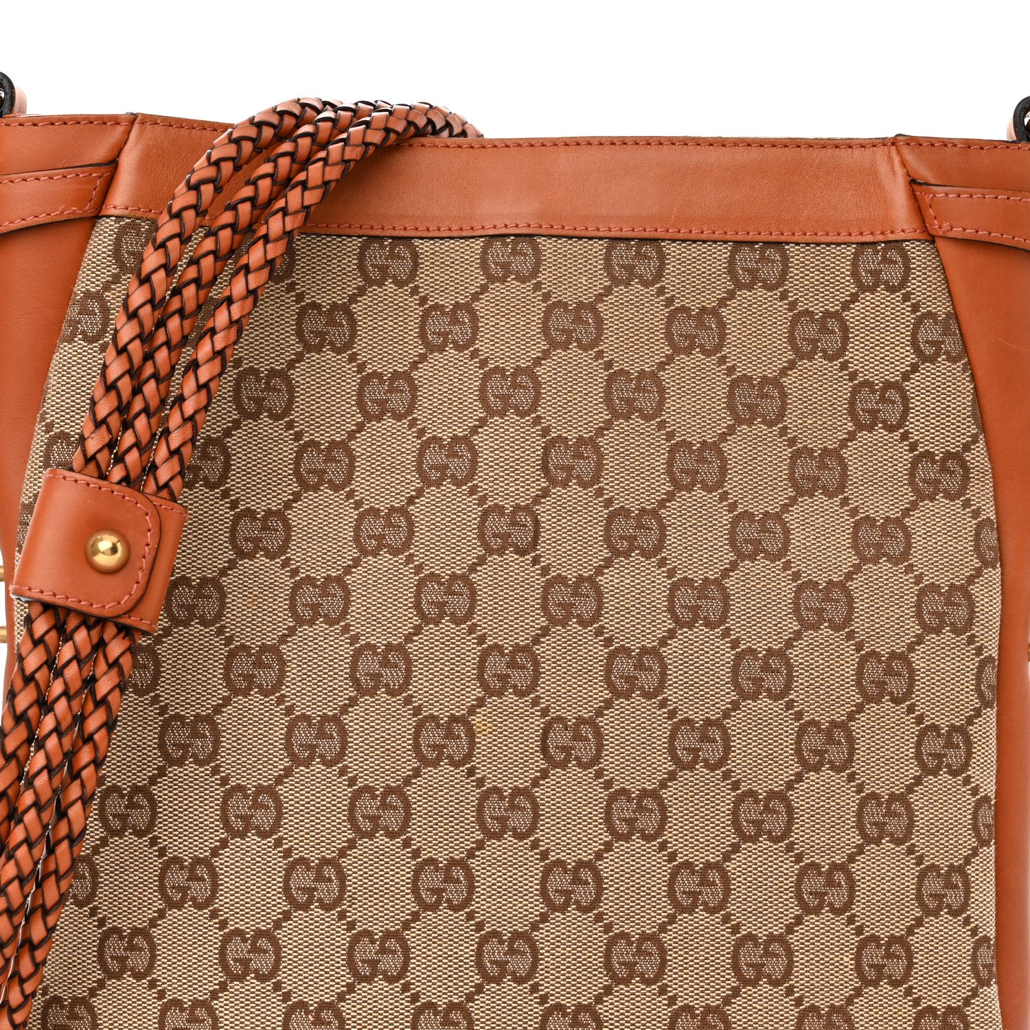 Gucci Monogram Braided Shoulder Bag Brown 8 of 11