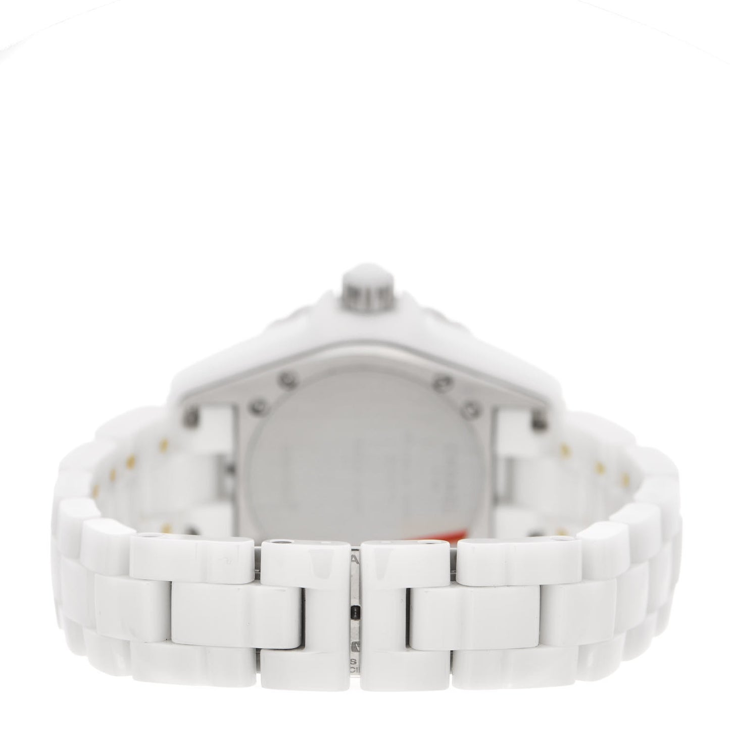 Stainless Steel Ceramic Pink Sapphire 33mm J12 Quartz Watch White