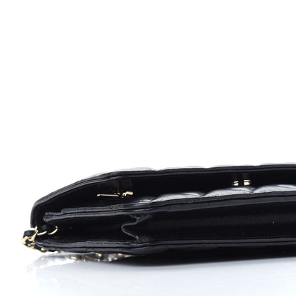 Chanel Lambskin Quilted Coco Bow Wallet On Chain WOC Black 9 of 10