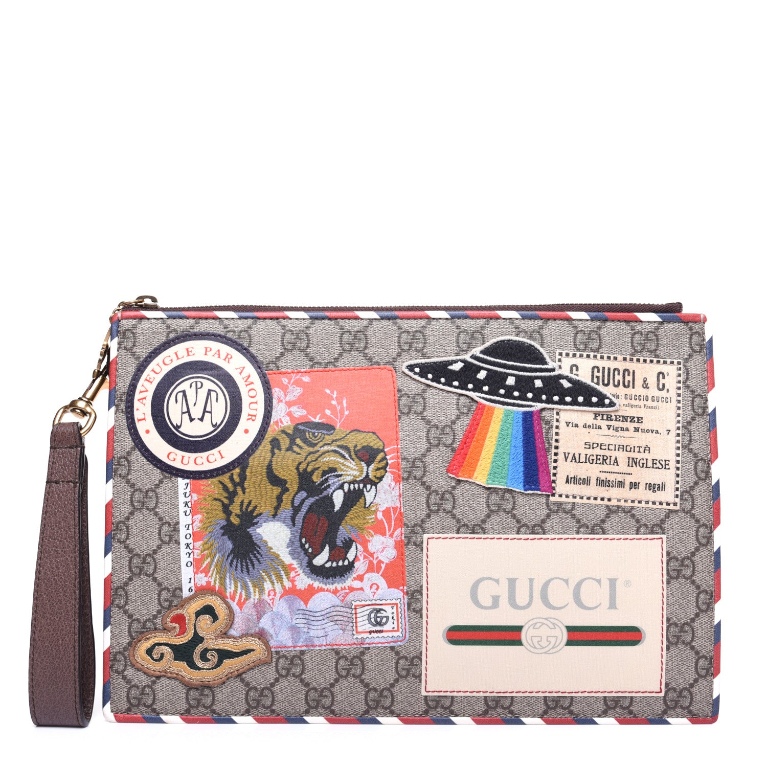 Gucci GG Supreme Monogram Courrier Documents Holder Beige New Acero 1 of 12