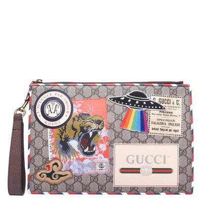 Gucci GG Supreme Monogram Courrier Documents Holder Beige New Acero 1 of 12