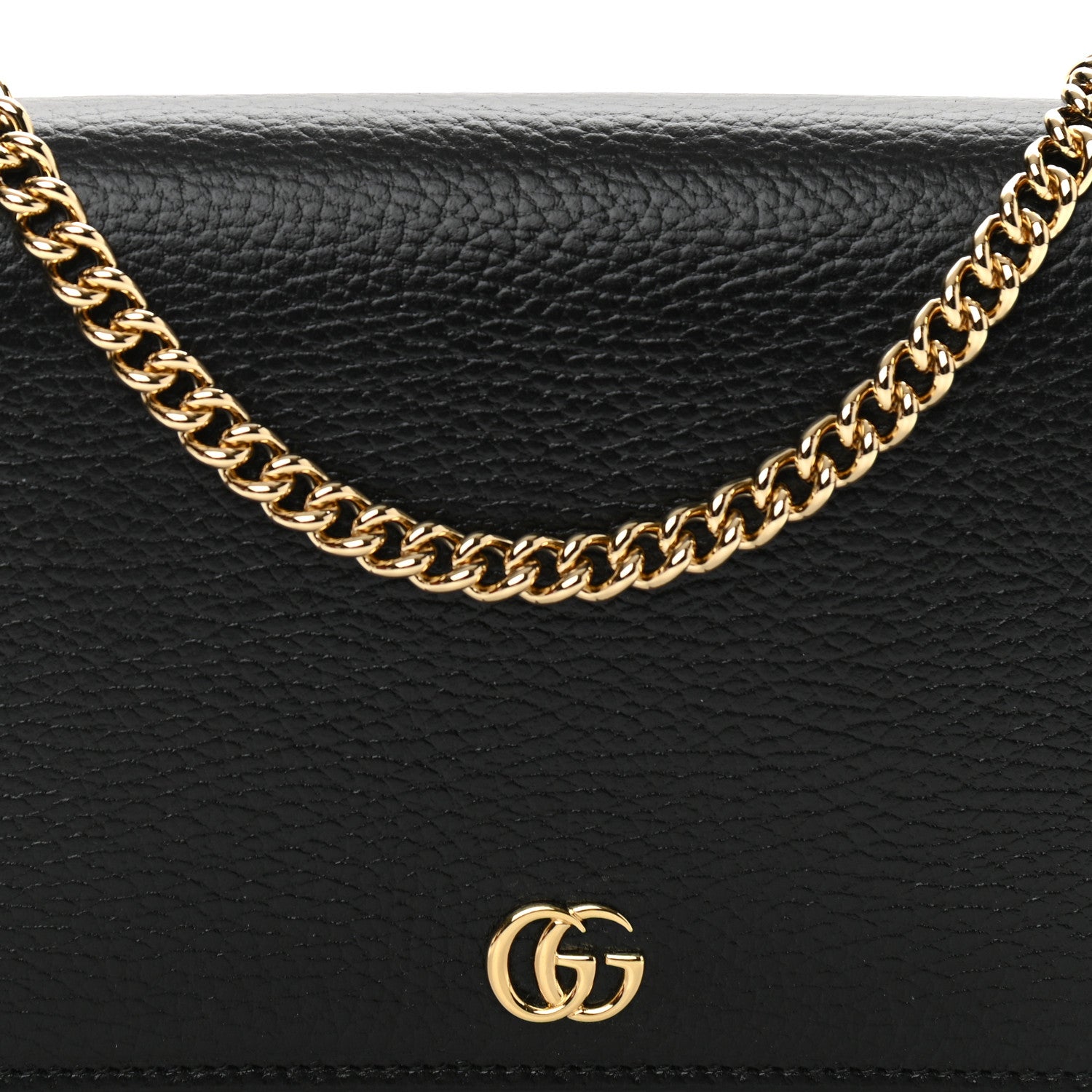Gucci Calfskin Mini GG Marmont Chain Wallet Black 7 of 10