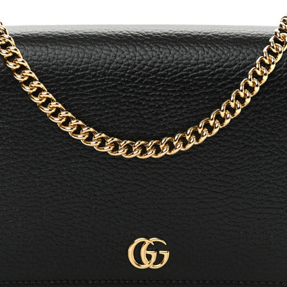 Gucci Calfskin Mini GG Marmont Chain Wallet Black 7 of 10