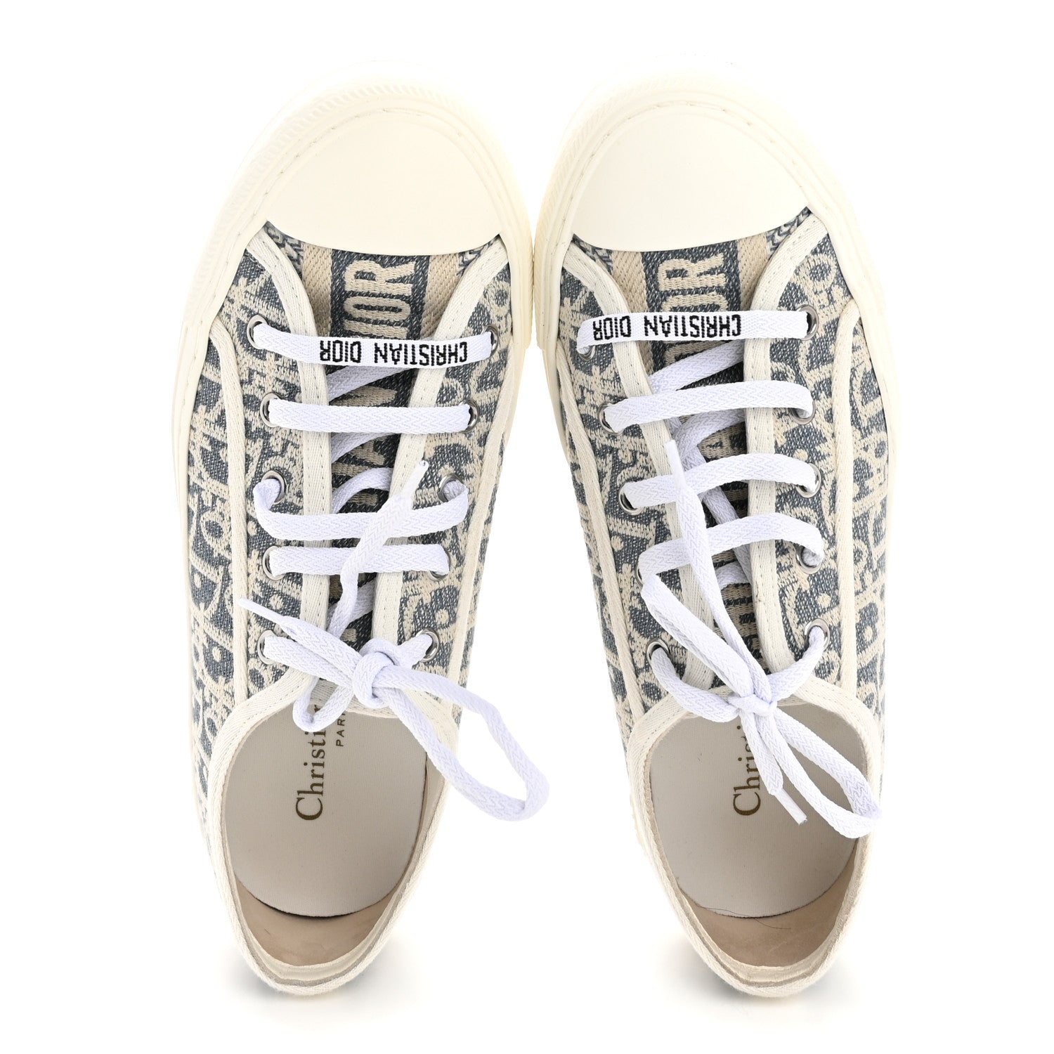 Christian Dior Oblique Chambray Raffia Effect Walk'N'Dior Low Top