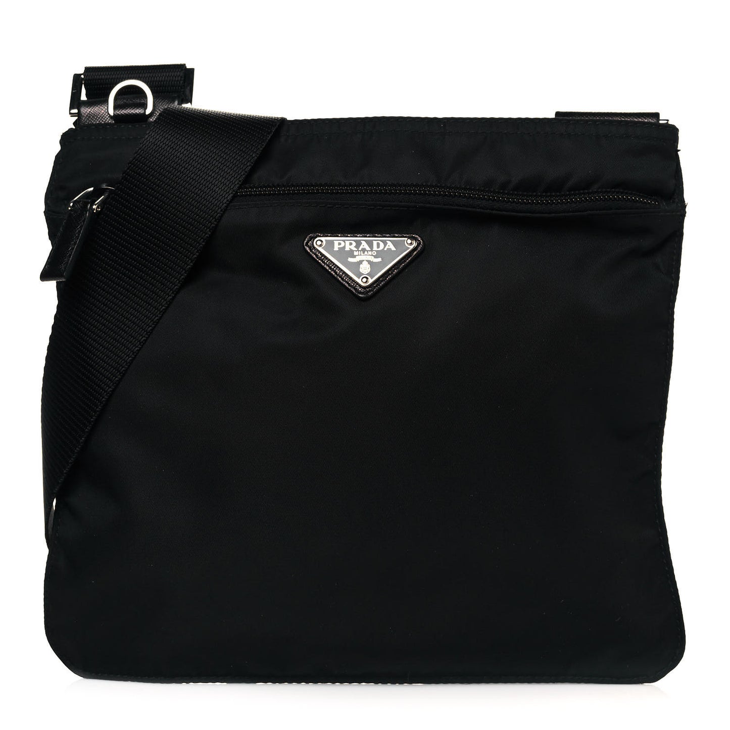 Nylon Vela Flat Messenger Bag Black