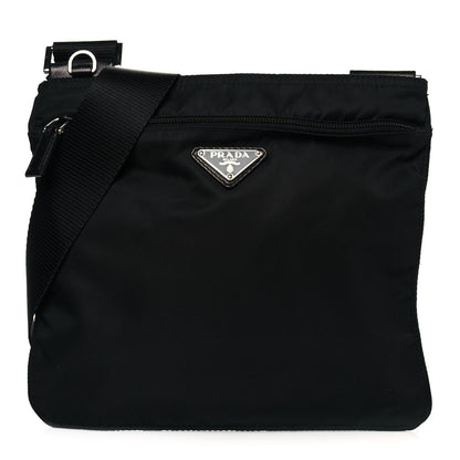 Prada Nylon Vela Flat Messenger Bag Black 1 of 10