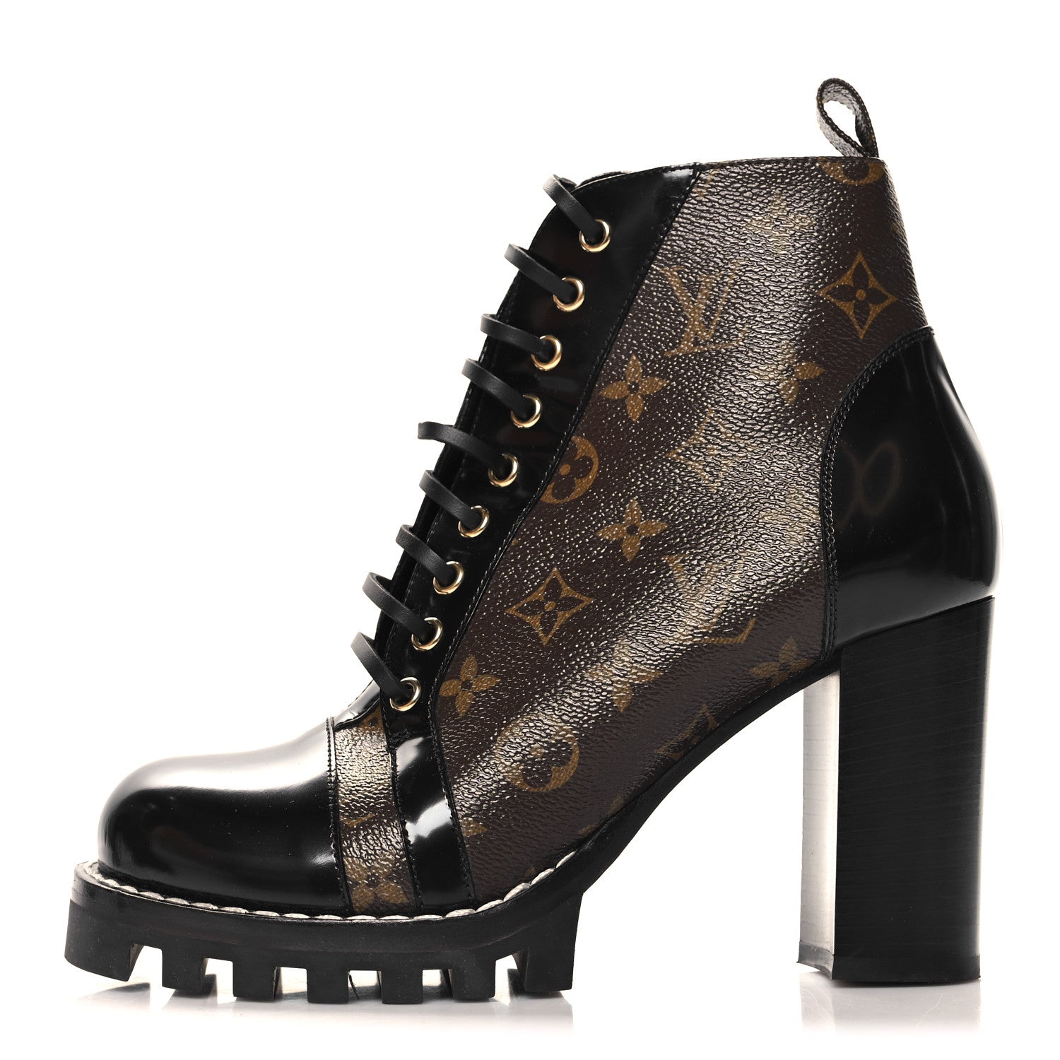 Louis Vuitton Patent Calfskin Monogram Star Trail Ankle Boots 39.5 Black 1 of 11